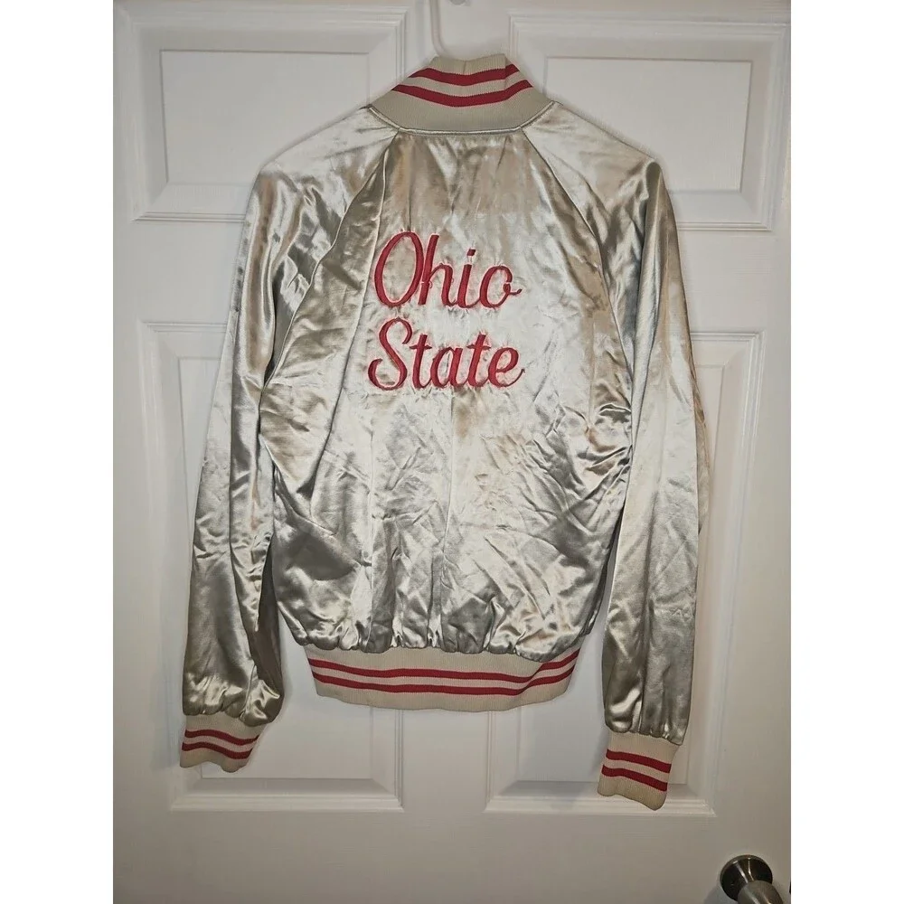 Vintage Ohio State Buckeyes Zip Up Varsity Style Embroidered Jacket Mens Small - Picture 1 of 8